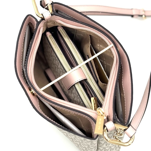 Michael Kors Trisha MD Triple Compartment Xbody Bag & Double Zip Wallet Set - Picture 11 of 12